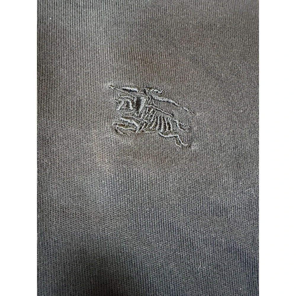 Burberry Brit Mens M Blue 1/4 Zip Pullover Sweater Nova Check Cotton Authentic